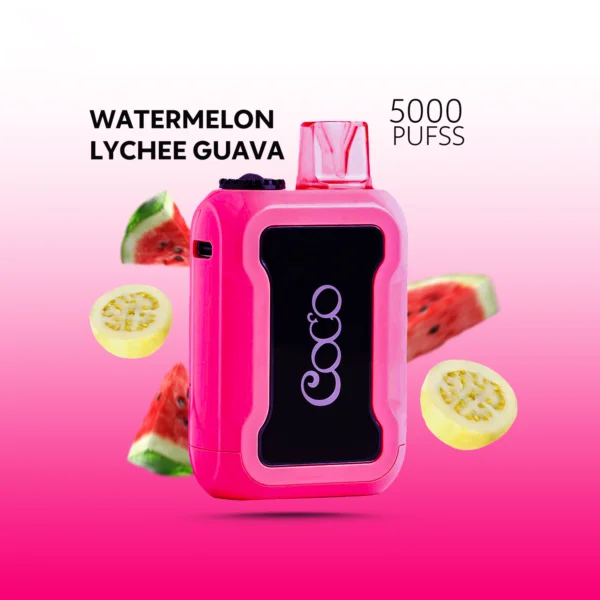 COCO 5000 PUFF WATERMELON LYCHEE GUAVA 20MG