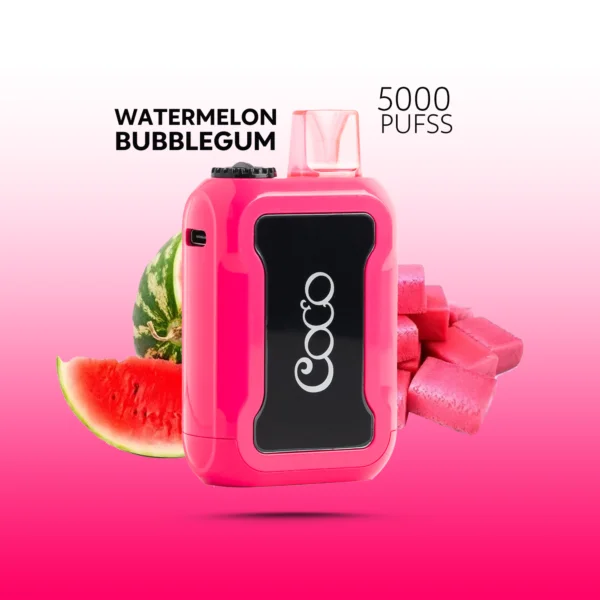 COCO 5000 PUFF WATERMELON BUBBLGUM 20MG