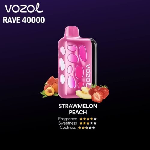 Vozol Rave 40000 Puffs Disposable Pod Kit _ Strawberry Watermelon Peach